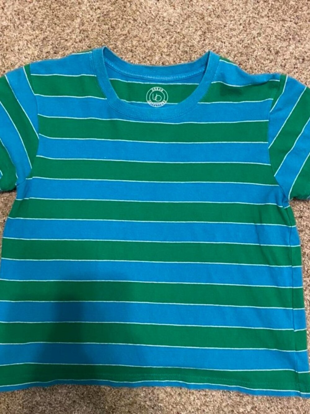 Urban Outfitters Women's Blue and Green T-shirt